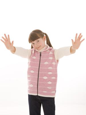 Girls Rambling Rose/White Earn Gilet